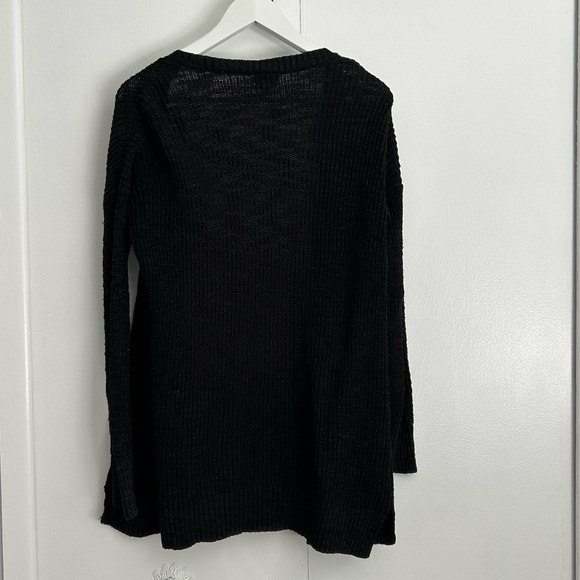 Mossimo (Target) long black knit open cardigan - Picture 2 of 3